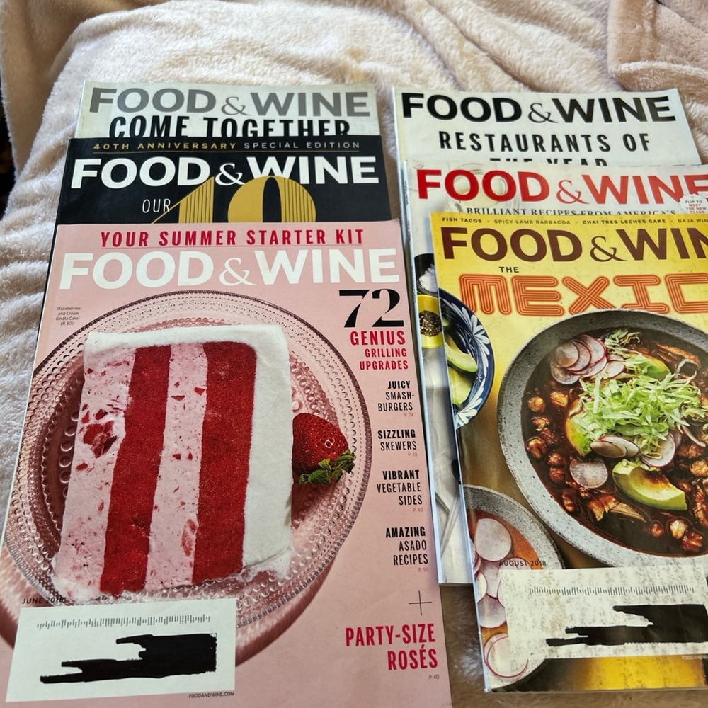Lot of 6 Food & Wine Magazines